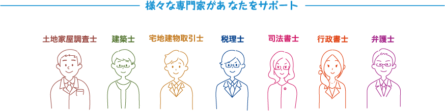 様々な専門家があなたをサポート
