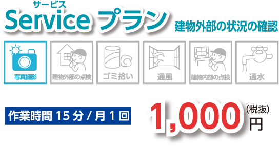 Serviceプラン建物外部の状況の確認
